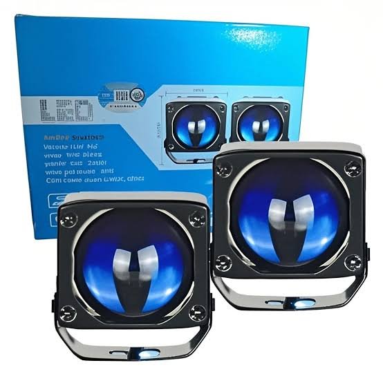 HJG Mini Laser Cannon Foglight 300 Meters Laser Focus Projector Fog Projector Lens with 300 Meters Projection Distance 80W Foglight Ultra Wide Dual Intensity LED Fog Lights White/Yellow Universal For All Cars & Bikes LIU HJG Mini Laser Cannon Foglight 2pc