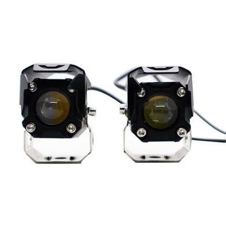 HJG Ice Blue Mini Cube Foglight 40W New Model Projector Foglight Ice Blue DRL/White/Yellow Ultra Wide Dual Intensity 40W LED Fog Lights White/Yellow/Ice Blue DRL Universal For All Cars & Bikes LIU HJG Ice Blue Cube Mini Cube Foglight 40W, Set of 2