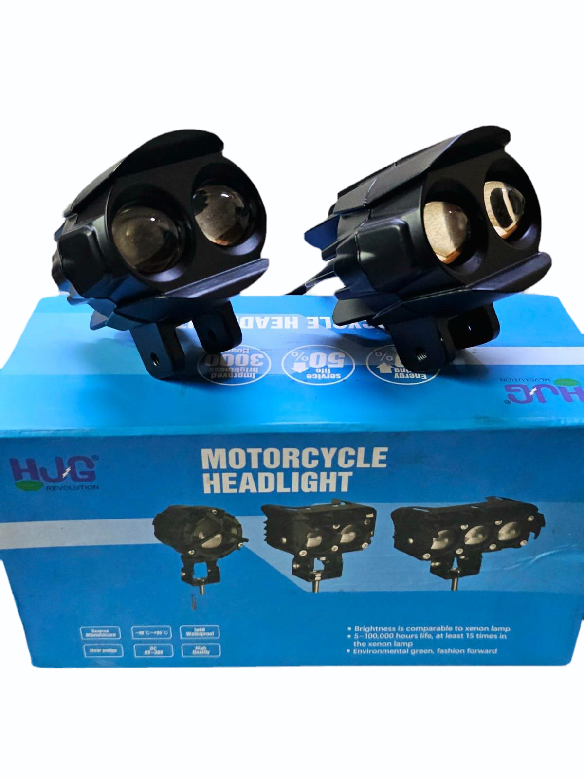 HJG 120W Large Size Alien Projector Foglight 120W with Wide Spread White/Yellow/Warm White Light 120W 2pc Foglight Ultra Wide Dual Intensity LED Driving Fog Lights 3000K/4300K/6500K Universal For All Cars & Bikes LIU HJG Large Alien 1 Foglight, Pack of 2